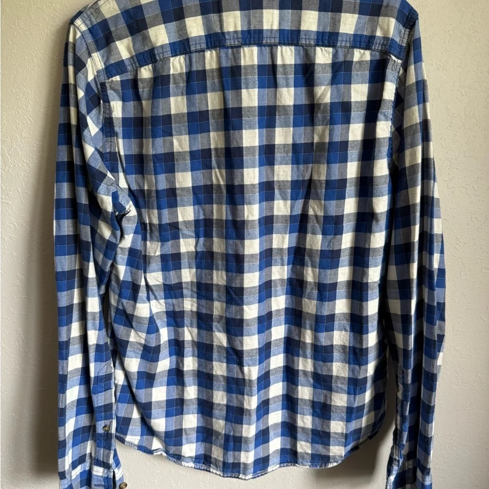 Men’s M Blue Plaid Abercrombie and Fitch Long Sleeve Preppy Casual Button Up - Picture 6 of 6